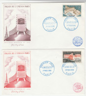 Delcampe - Lot 2 Lettres Illustrées UNESCO 1958 - Cartas & Documentos