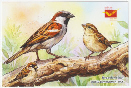 Delcampe - India - 2026 - World Environment Day - PPC - Sparrow   With Special Cancellation. ( Limited Edition Of 500 0nly) - Lettres & Documents