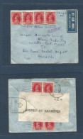 Delcampe - INDIA. 1943. Agra - Karachi, Alwar Infanty. Air Multifkd Front + Reverse Envelope. Censored. OAS. Fine. - Autres & Non Classés