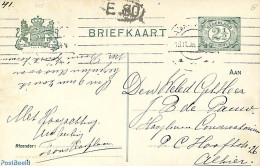 Delcampe - Netherlands 1908 Postcard 2.5c, With Dividing Line, Used Postal Stationary - Cartas & Documentos