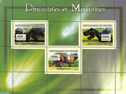Delcampe - Guinea, Republic 2007 Dinosaurs & Meteorites 3v M/s, Mint NH, History - Nature - Geology - Prehistoric Animals - Préhistoriques