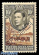 Delcampe - Botswana 1938 10sh, Bechuanaland, SPECIMEN, Without Gum, Unused (hinged) - Botswana (1966-...)