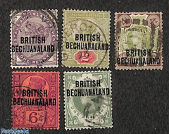 Delcampe - Botswana 1891 Overprints 5v, Used, Used Or CTO - Botswana (1966-...)