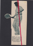 Delcampe - Tennis Op Terrein Beerschot, Winnaar Baudeaux Van La Rasante - Orig. Knipsel Coupure Tijdschrift Magazine - 1931 - Non Classés