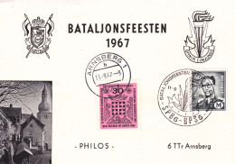 Delcampe - XB01-444 COB M1  - FDC CS- Carte Souvenir Envoi Militaire Par Ballon Du 11-9-1967 - SPB6-BPS6 - Dynastie Royal Roi Baudo - Lettres & Documents