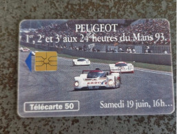 Delcampe - CT021 - France Telecom - Peugeot - 24 Heures Du Mans 93 - Autos