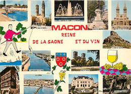 Delcampe - Carte Postale - 71 - Macon - Multivues - Blasons - Illustration - CPM - Voir Scans Recto-Verso - Poscard - Carta Postal - Macon
