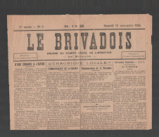 Delcampe - 1944 LE BRIVADOIS  / ORGANE DU COMITE LOCAL DE LIBERATION DE BRIOUDE HAUTE LOIRE N24 - Documents Historiques