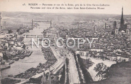 Delcampe - CPA - 13 - ROUEN - Panorama Et Vue De La Seine, Pris De La Côte Sainte Catherine - Marcel Raître - Rouen