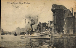 Delcampe - CPA Gdańsk Danzig, Langebrücke Und Krahntor, Salondampfer Elsa - Danzig
