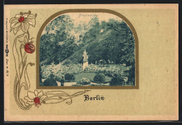 Delcampe - Lithographie Berlin-Tiergarten, Partie Am Floraplatz - Tiergarten