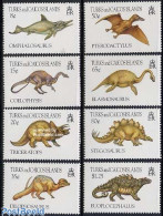 Delcampe - Turks And Caicos Islands 1993 Prehistoric Animals 8v, Mint NH, Nature - Prehistoric Animals - Préhistoriques