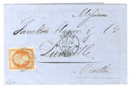 Delcampe - Cercle De Points / N° 16 Càd * PARIS * (60) Sur Lettre 2 Ports Pour Lunéville. 1859. - TB / SUP. - 1853-1860 Napoleone III