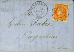 Delcampe - Càd T 17 VALRÉAS (86) 22 FEVR. 71 / N° 48 Belles Marges Sur Lettre Pour Carpentras. Exceptionnelle Annulation Par Le Càd - 1870 Emissione Di Bordeaux
