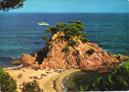 Delcampe - CAP ROIG, GERONA, CONDADO SAN JORGE, COSTA BRAVA, ROCKY ISLET, BEACH, BOAT, POSTCARD, SPAIN - Gerona