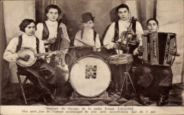 Delcampe - CPA Troupe Fallone, Jazzmusiker, Kinder, Akkordeon, Geige - Historische Persönlichkeiten