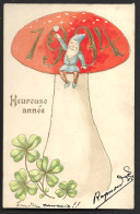 Delcampe - CPA - ILLUSTRATION CHAMPIGNON - HEUREUSE ANNÉE 1904 - Pilze