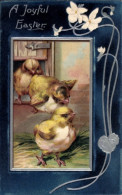 Delcampe - Gaufré CPA Glückwunsch Ostern, Küken Verlassen Hühnerstall - Ostern