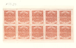 Delcampe - Samoa - (1877-80) - Feuillet Complet  Neuf* Du 9  P. Express- Poste Locale - SG  20 - - Samoa (Staat)