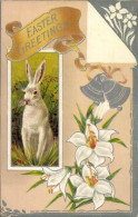 Delcampe - CPA Glückwunsch Ostern, Osterhase, Blumen, Glocken - Ostern