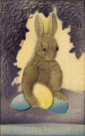 Delcampe - Gaufré CPA Glückwunsch Ostern, Osterhase, Ostereier - Ostern