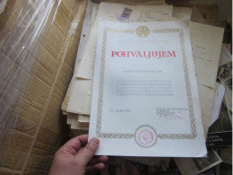 Delcampe - JNA Jugoslovenks Narodna Armija  Pohvaljujem  General Pukovnik Signatures - Autres & Non Classés