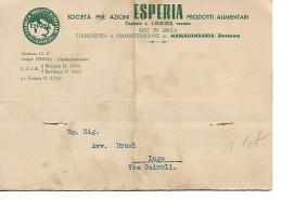 Delcampe - ESPERIA ALIMENTARI - MASSALOMBARDA (RAVENNA)- CARTOLINA COMMERCIALE VIAGGIATA  IN BUSTA - PER LUGO - Ravenna