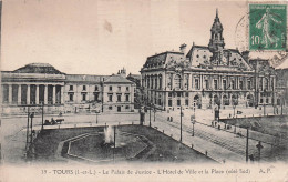 Delcampe - 37 TOURS LE PALAIS DE JUSTICE ET L HOTEL DE VILLE - Tours