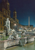 Delcampe - CARTOLINA  ROMA,LAZIO-DI NOTTE-PIAZZA NAVONA-STORIA,MEMORIA,CULTURA,RELIGIONE,IMPERO ROMANO,BELLA ITALIA,NON VIAGGIATA - Plaatsen & Squares
