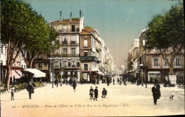 Delcampe - CPA Avignon Place De L Hotel De Ville Et Rue De La Republique - Avignon