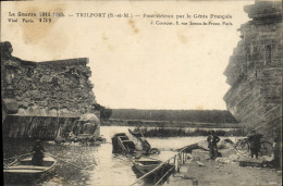 Delcampe - CPA Militaria Le Pont De Triport Pres De Meaux Une Auto Allemande Tomba A L'eau - Manöver