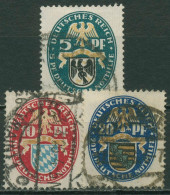 Delcampe - Deutsches Reich 1925 Deutsche Nothilfe: Landeswappen 375/77 Gestempelt - Usados