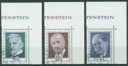 Delcampe - Liechtenstein 1972 Philatelisten Diena, De Cock, Steinway 570/72 Ecke Gestempelt - Gebraucht