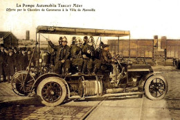 Delcampe - Camion De Pompiers - La Pompe Turcat-Méry - Offerte Par La Chambre De Commerce A La Ville De Marseille -  14x10cms PHOTO - Camions & Poids Lourds
