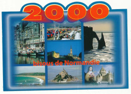 Delcampe - CPM 10.5 X 15 L'année 2000 En NORMANDIE Bisous De  Lisieux Mont St Michel Etretat... - Haute-Normandie