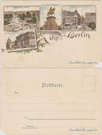 Delcampe - Litho AK Mitte-Berlin Leipziger Straße, Kaiser Wilhelm Denkmal, Friedrichstraße - Mitte
