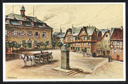 Delcampe - Künstler-AK Linz, Bürgermeister Kastenholz-Platz - Linz A. Rhein