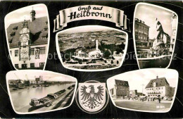 Delcampe - Heilbronn Neckar Fliegeraufnahme Rathausuhr Neckarpartie Denkmal Marktplatz - Heilbronn