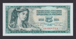 Delcampe - Banknoten Geldscheine Jugoslawien 5 Din 1968 Narodna Banka Jugoslavije Unc. - Autres & Non Classés