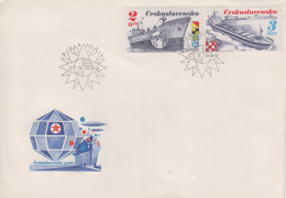 Delcampe - Enveloppe   FDC   1er  Jour   TCHECOSLOVAQUIE    Navires  De  La   Flotte  De  Commerce    1989 - FDC