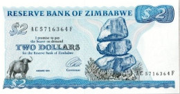 Delcampe - #1705 - Zimbabwe 2 Dollars 1984 - Zimbabwe