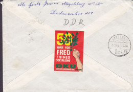 Delcampe - Germany DDR Eilbote EXPRÉS Label MAGDEBURG Neustadt 1961 Cover Brief 'DKU Danmarks Kommunistiske Ungdom' Vignette - Storia Postale