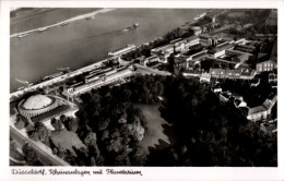 Delcampe - CPA Düsseldorf Am Rhein, Fliegeraufnahme, Rheinanlagen, Planetarium - Autres & Non Classés