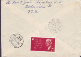 Delcampe - Germany DDR Eilbote EXPRÉS Label MAGDEBURG Neustadt 1960 Cover Brief FDJ 'Lernen Lernen Nochmals Lernen' LENIN Vignette - Storia Postale