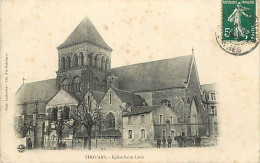 Delcampe - Carte Postale Ancienne - 79 - Thouars - Eglise Saint-Laon - Animée - Oblitération Ronde De 1908 - Etat Léger Pli Visible - Thouars