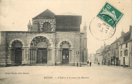 Delcampe - Carte Postale Ancienne - 71 - Digoin - L'Églse Et La Place Du Marché - Animée - Oblitération Ronde De 1908 - CPA - Voir - Digoin