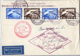 Delcampe - Deutsches Reich 438, 439 Per 2 Auf Brief Zeppelinfahrt LZ 127 #DHX73 - Autres & Non Classés