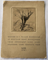 Delcampe - Carte Avec Illustration NOEL 1941 - Pailler Godéchoux Et Docteur René Godéchoux Ophtalmologiste Buzançais - Sonstige & Ohne Zuordnung