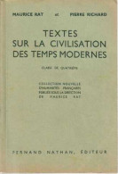 Delcampe - Textes Sur La Civilisation Des Temps Modernes Classe 4e - Unclassified