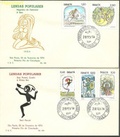 Delcampe - Brazil 1974 Mi 1420-1424 FDC (FDC ZS3 BRZ1420-1424) - Verhalen, Fabels En Legenden